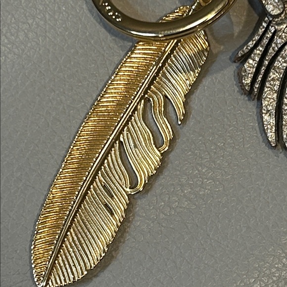 Coach Feather Metallic & Leather Keychain - Picture 4 of 6